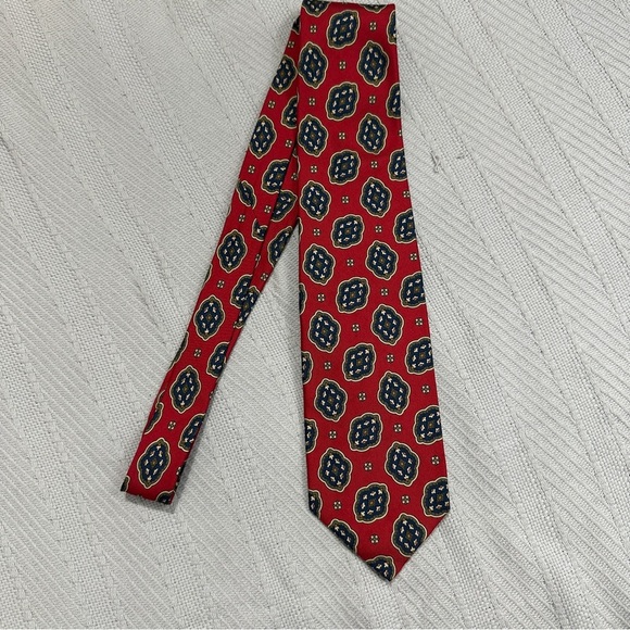 Vintage Robert Talbott for Roderick St. John's necktie, 100% silk, red/blue - Picture 1 of 7